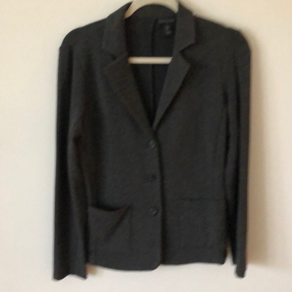 Tahari knit blazer charcoal M